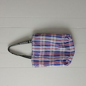 BAGGU Blue and Red Plaid Tote